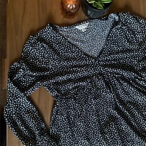 Flirty Ruffle Black and White Polka Dot Dress